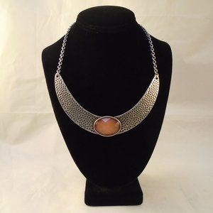 LYDELL NYC CRESCENT ANTIQUED SILVER CENTER STONE